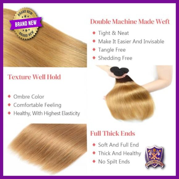 Brazilian Human Hair Extensions 12-16 Inch Straight Double Weft Bundles main image 5